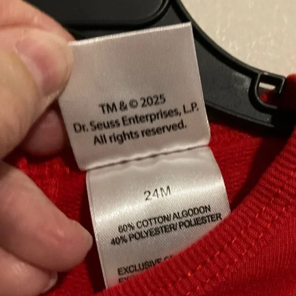 Dr. Seuss Festive Red Grinch Footie - Picture 2 of 7